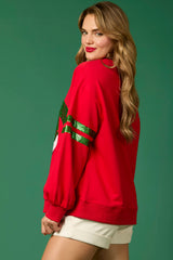 Women Christmas Sequined Sweatshirt