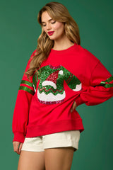 Women Christmas Sequined Sweatshirt