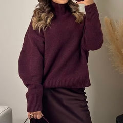 Women Soft Basic round Neck Long Sleeve Sweater