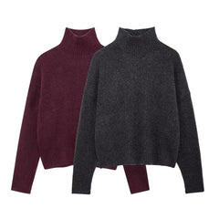 Women Soft Basic round Neck Long Sleeve Sweater