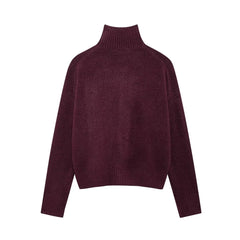 Women Soft Basic round Neck Long Sleeve Sweater