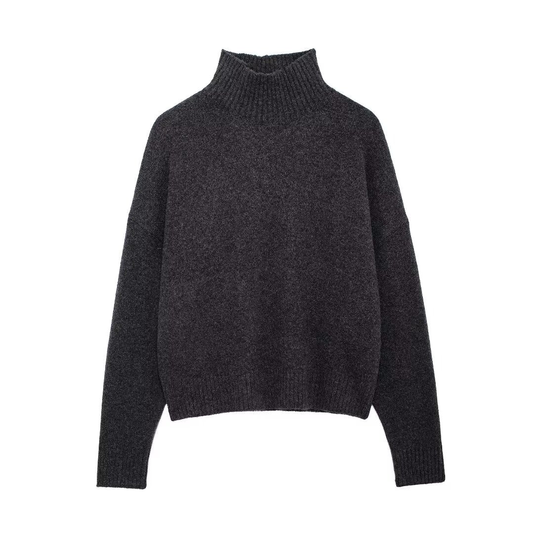 Women Soft Basic round Neck Long Sleeve Sweater