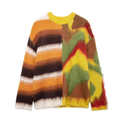 Women Rainbow Contrast Jacquard Loose Knitwear Sweater