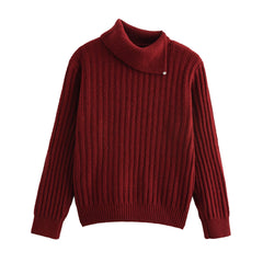 Women High Neck Loose Knitted Sweater