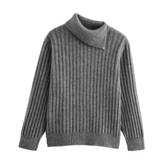 Women High Neck Loose Knitted Sweater