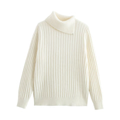 Women High Neck Loose Knitted Sweater