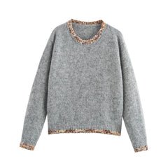 Women Lacework Long Sleeve Knitted Pullover Sweater