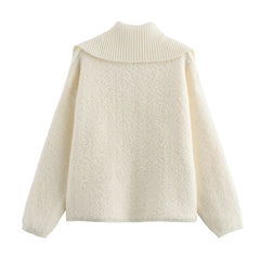 Casual Thick Loose Towel Needle Collared Sweater