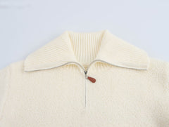 Casual Thick Loose Towel Needle Collared Sweater