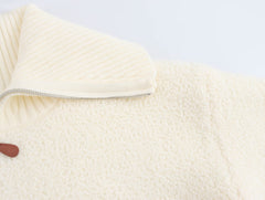 Casual Thick Loose Towel Needle Collared Sweater