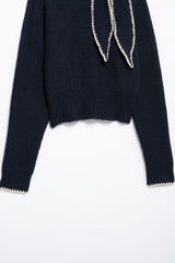 Elegant Bowknot Decorative Long Sleeve Sweater