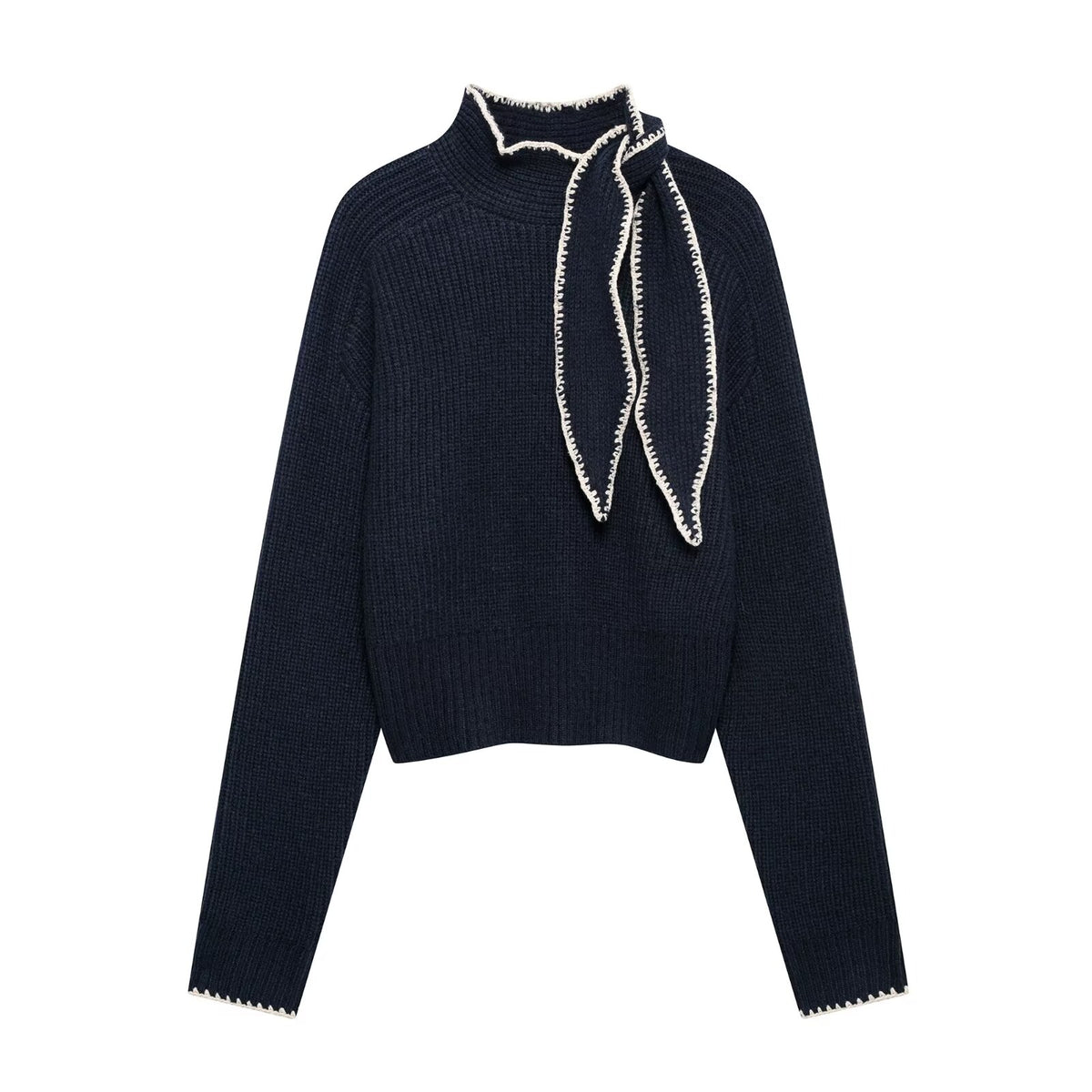 Elegant Bowknot Decorative Long Sleeve Sweater