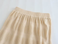 Women Smocked Elastic High-Rise Midi Skirt