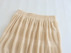 Women Smocked Elastic High-Rise Midi Skirt