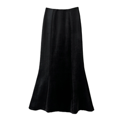 Elegant High Waist Velvet Fleece lined Skirt