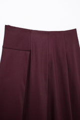 Women French Wide Pleated Midi Skirt