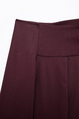 Women French Wide Pleated Midi Skirt