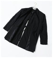 Loose Backless Lace Up Pleated Sleeve Blazer