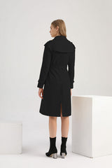 Women Long Waist Cotton Windbreaker Coat