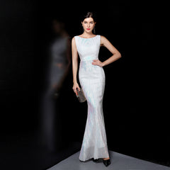 Elegant Sequin Fairy Sleeveless Evening Dress