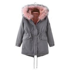 Winter Fleece-Lined Thickened -Size Cotton-Padded Coat