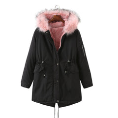 Winter Fleece-Lined Thickened -Size Cotton-Padded Coat