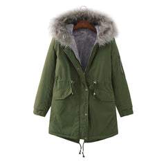 Winter Fleece-Lined Thickened -Size Cotton-Padded Coat