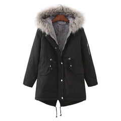 Winter Fleece-Lined Thickened -Size Cotton-Padded Coat