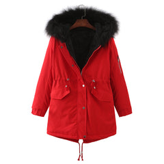 Winter Fleece-Lined Thickened -Size Cotton-Padded Coat