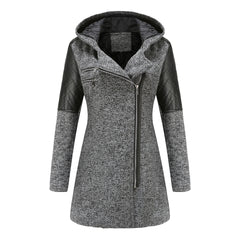 Women Hooded Woolen Coat