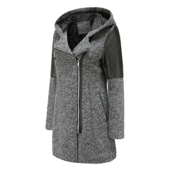 Women Hooded Woolen Coat