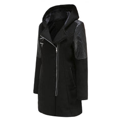 Women Hooded Woolen Coat