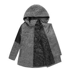 Women Hooded Woolen Coat