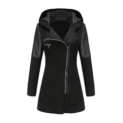 Women Hooded Woolen Coat