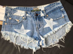 Women's Ultra Printed Tassel Denim Shorts