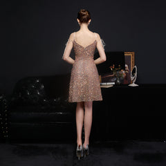 Women Colorful Sequin Short Cocktail Evening Dress