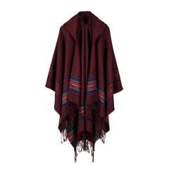 Thick Color Stripes Cashmere Jacquard Shawl