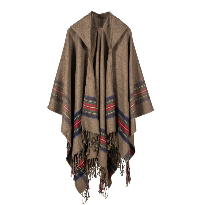 Thick Color Stripes Cashmere Jacquard Shawl