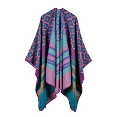 Rhombus Color Stripes Shawl