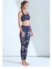 Mesh Stitching Printed Sports Trousers