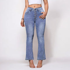 High Waist Bootcut Slim Fit Straight Jeans