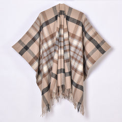 Double Sided Plaid Scarf Shawl