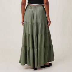 Women High Waist Loose Cotton Skirt