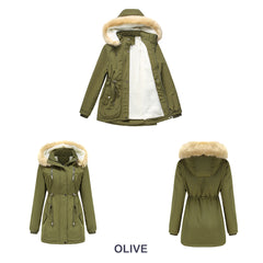 Women Thick Lambskin Cotton-Padded Coat