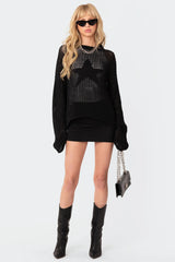 Women Hollow Out Knitted Blouse