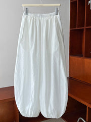 Summer White Loose Bloomers Bud Casual Pants