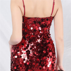 Elegant Sequin Strap Long Evening Dress