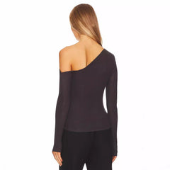 One Shoulder Slim Long Sleeve Top