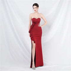 Elegant Off the Shoulder Tube Top Long Evening Dress