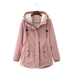 Hooded Lambswool Warm Cotton-Padded Coat